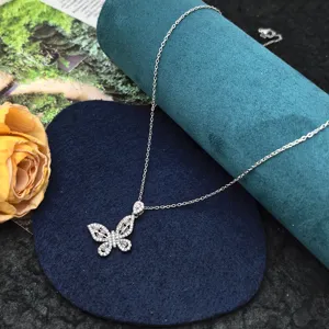 Exquisite hollow butterfly clavicle chain necklace, lightweight luxury fashion jewelry for women.