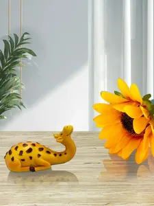 Creative animal figurine home decor tabletop ornament cute resin sculpture yellow desk item