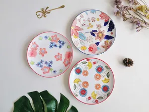 8 inch hand-painted ceramic dinner plate artistic tableware for steak, dessert and home use