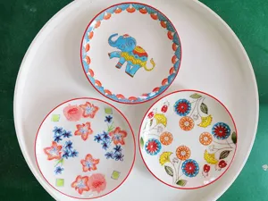 Hand-painted ceramic plate 8 inch steak dessert plate artistic tableware for home banquet