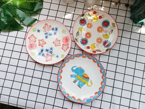 8 inch hand-painted ceramic steak plate creative dessert dish artistic tableware set