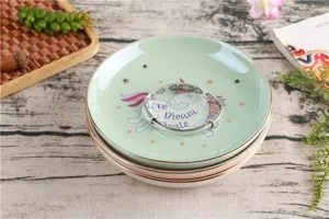 Schattige eenhoorn keramische sieraden schaal goud rand klein bord dessert tray deco