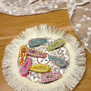Cute colorful polka dot hair clips for kids sweet side fringe duckbill hair accessories set
