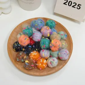 Colorful yarn balls knit DIY craft accessories decorative fuzzy pom poms materials
