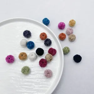 Velvet plush round beads detail, great DIY jewelry accessories for handmade earrings pendants.
