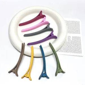 Colorful duckbill hair clips set large seamless styling pins for makeup and face washing