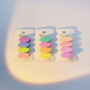 Colorful oval hair clips for women and kids, cute candy color hair styling accessories set.