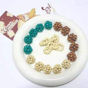Handmade wooden bead balls DIY jewelry accessories spherical pendants craft supplies kit