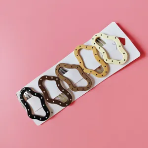 Set of 5 geometric wave polka dot hair clips for women and girls daily styling accessories.