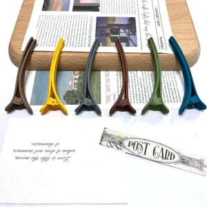 Large colored seamless duckbill hair clips set for makeup washing and daily styling use.