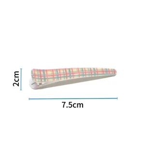 British style plaid hair clip duckbill side barrette 7.5cm fashion hair accessories for women