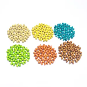 Colorful wooden beads DIY handmade jewelry accessories wooden ball pendant earring supplies