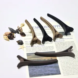 Korean matte duckbill hair clips set, minimalist styling clips for face washing and makeup.