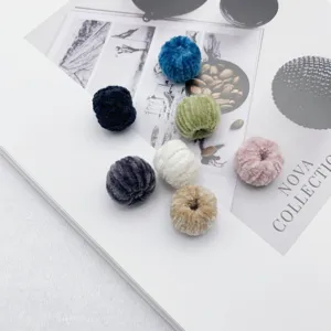Fluffy Pom Pom Charms Plush Ball Pendants DIY Jewelry Making Findings Accessories For Earrings Craft