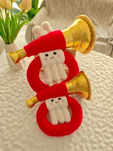 Jouet trompette en peluche mignon dessin animé instrument poupée accessoire d'encouragement.