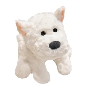 Cute light-up puppy plush toy, fluffy West Highland white terrier doll for kids and birthday gifts.