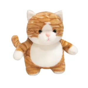 Cute luminous orange cat plush toy, soft stuffed kitty doll for kids birthday gift