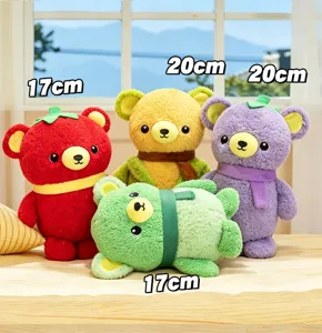Cute vegetable plush bear toy, creative fruit teddy bear doll, soft kids companion gift.