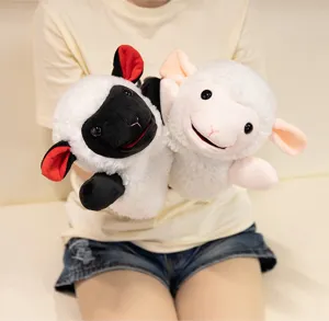 Cute cartoon sheep hand plush toy doll ventriloquism cute doll performance detail view