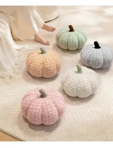 Soft plush pumpkin throw pillow, cute stuffed toy cushion for sofa bedroom home decor