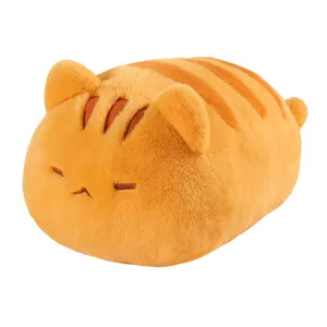 Cute orange cat plush pillow soft stuffed animal toy for kids home decor cozy nap cushion