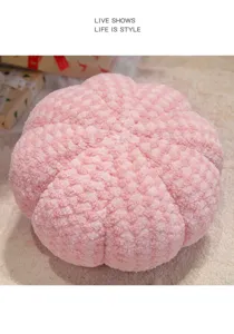 Cute pink pumpkin plush pillow soft velvet throw cushion for sofa bedroom home decor