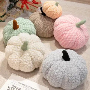 Soft Pumpkin Plush Pillow Cute Stuffed Animal Toy Vivid Simulation Vegetable Cushion For Living Room Sofa Home Decor
