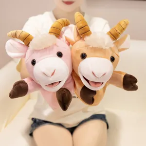 Cute cartoon sheep hand puppets plush toys, soft doll for kids interactive storytelling show.