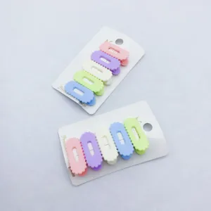 Women Girls Wavy Oval Hair Clips Candy Color Plastic Duckbill Hairpins Sweet Daily Hair Accessories Styling Tools