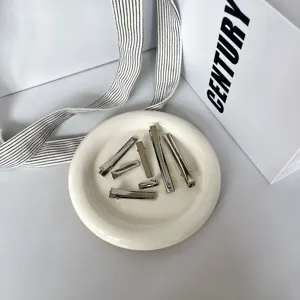 Set di fermagli per capelli in metallo, accessori per styling fai da te argentati per uso quotidiano.
