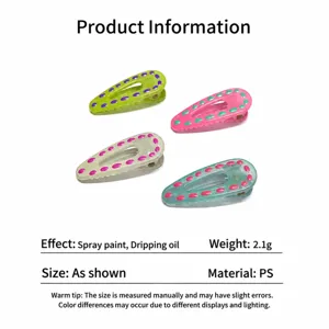 Cute water drop kids duckbill hair clips 4-pack, colorful plastic hair accessories for girls.