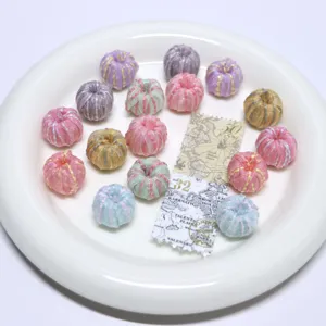 Colorful Fabric Through Hole Spacer Beads DIY Handmade Weaving Loose Beads Bracelet Jewelry Accessories