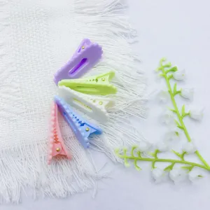 Pastel candy color wavy edge hair clips set, cute duckbill side clips for women and kids.