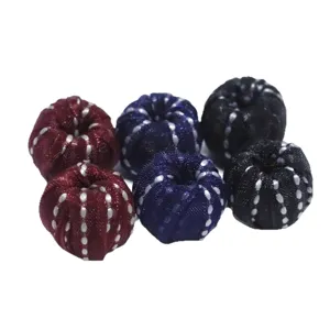 Colorful fabric spacer beads DIY handmade woven jewelry making accessories for crafts