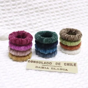 Set of colorful velvet hair scrunchies, soft elastic hair ties for daily styling and cute look.