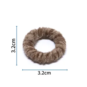 Brown velvet hair scrunchie durable elastic hair rope sweet DIY hair accessory for women.