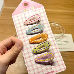Colorful hair clips set for kids sweet style side clip cute bangs hairpin daily hair accessories
