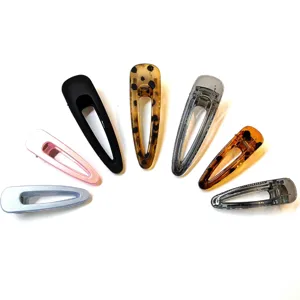 Set di fermagli per capelli cavi alla moda, mollette colorate a becco d'anatra per donne.