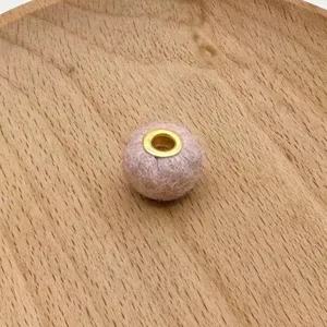 Pink plush metal eyelet craft bead detail shot for handmade jewelry bag chain accessories
