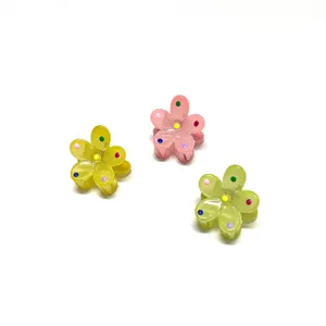Koreanische bunte Gelee Farbe Blume Haarkralle süße Mini Harz Haarschmuck für Mädchen