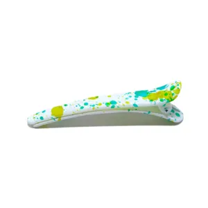 Colorful graffiti print plastic duckbill hair clip for daily styling and bangs pinning