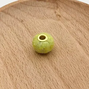 Colorful plush metal hole bead handmade DIY charm for phone bag chain jewelry accessories
