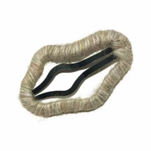 Cute knitted hair clip with hollow metal design, simple Korean style hair accessory for bangs.