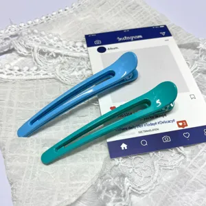 Macaron color duckbill hair clips set, minimalist Korean style styling and makeup hair clips.