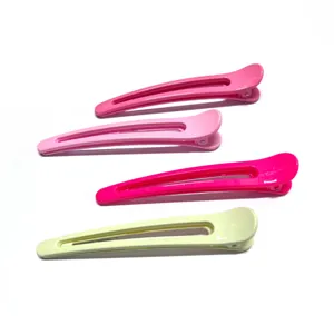 Macaron color duckbill hair clips set minimalist Korean style bangs clips for daily styling