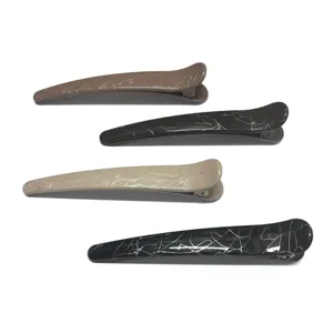 Fashion textured duckbill hair clips set, stylish side hairpins for women and girls daily styling.