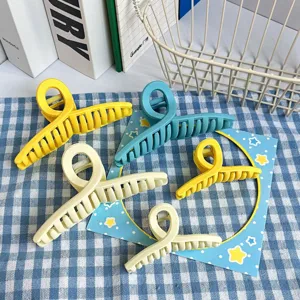 Cute macaron color matte cross hair claw clips set for daily styling and women hair accessories