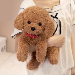 Cute simulated teddy dog plush toy fluffy puppy doll children companion soothing rag doll