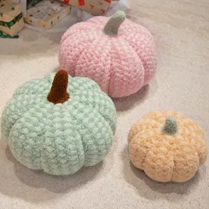 Cute soft plush pumpkin pillow and stuffed toy for cozy home sofa decoration and room comfort.