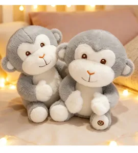 Cute glowing monkey plush toy sitting doll soft companion comforting pillow for kids